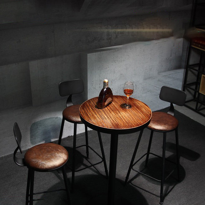 Industrial Brown Bar Table Set 1/3/5 Pieces Solid Wood Counter Table for Indoor