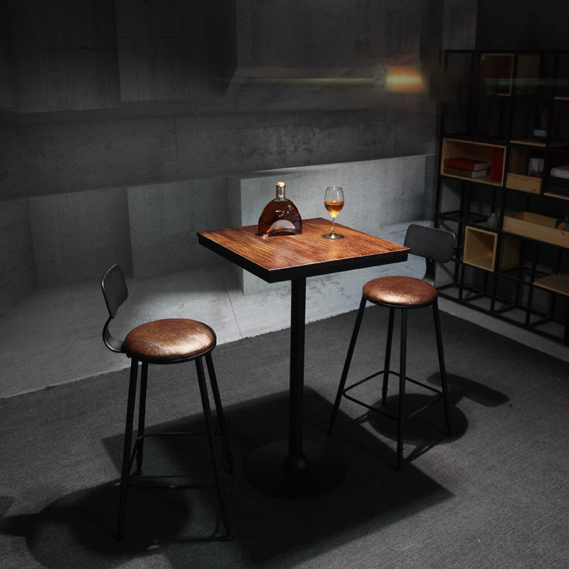 Industrial Brown Bar Table Set 1/3/5 Pieces Solid Wood Counter Table for Indoor