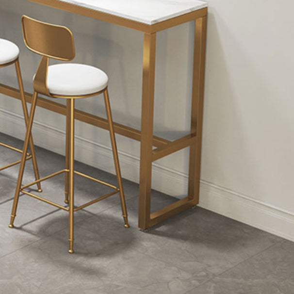 White Stone Top Table and Stool Set 1/2/5/7 Pieces Indoor Glam Counter Height Set