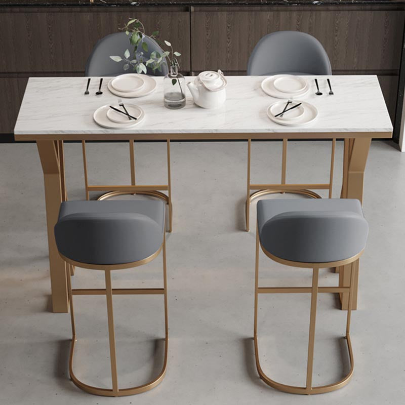 White Rectangle 1/2/3 Pieces Bar Stool and Table Set Indoor Glam Table and Stool Set