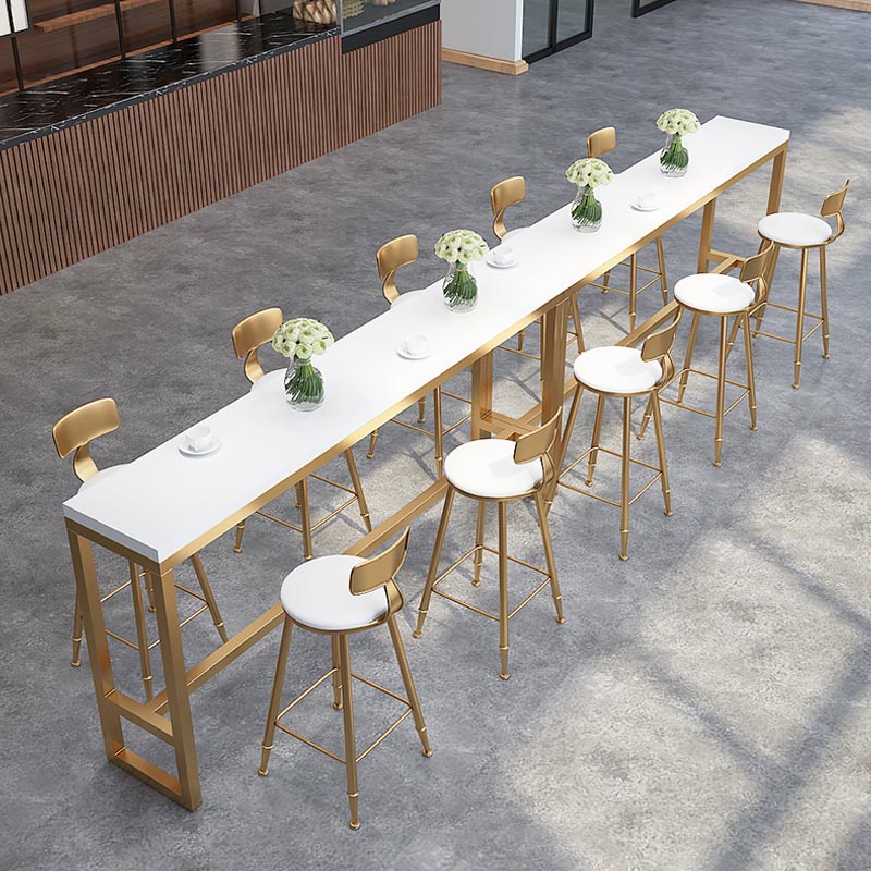 Glam 1/4/6 Pieces Counter Height Set Wood and Metal Rectangle Pub Dining Set