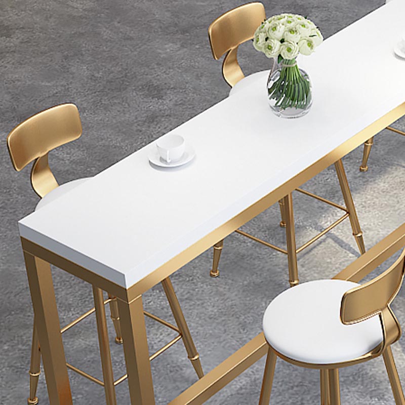 Glam 1/4/6 Pieces Counter Height Set Wood and Metal Rectangle Pub Dining Set