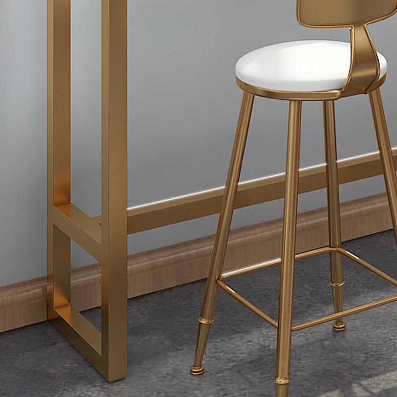 Glam 1/4/6 Pieces Counter Height Set Wood and Metal Rectangle Pub Dining Set