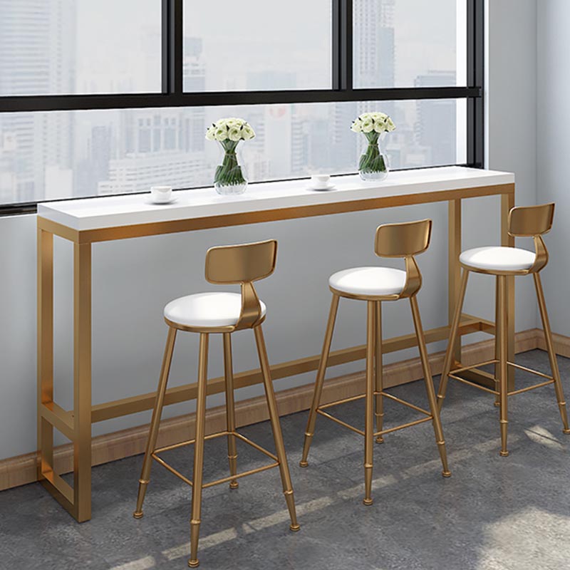 Glam 1/4/6 Pieces Counter Height Set Wood and Metal Rectangle Pub Dining Set