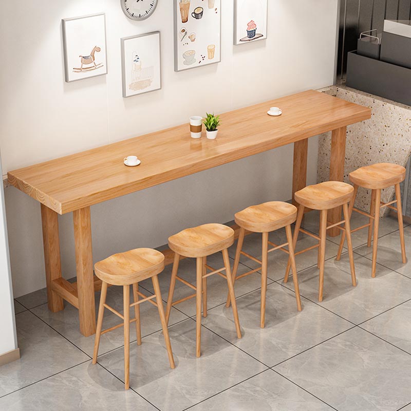 Rectangular Bar Pub Table Set 1/2/5/6/11 Pcs Solid Wood Bar Table and Bar Stools
