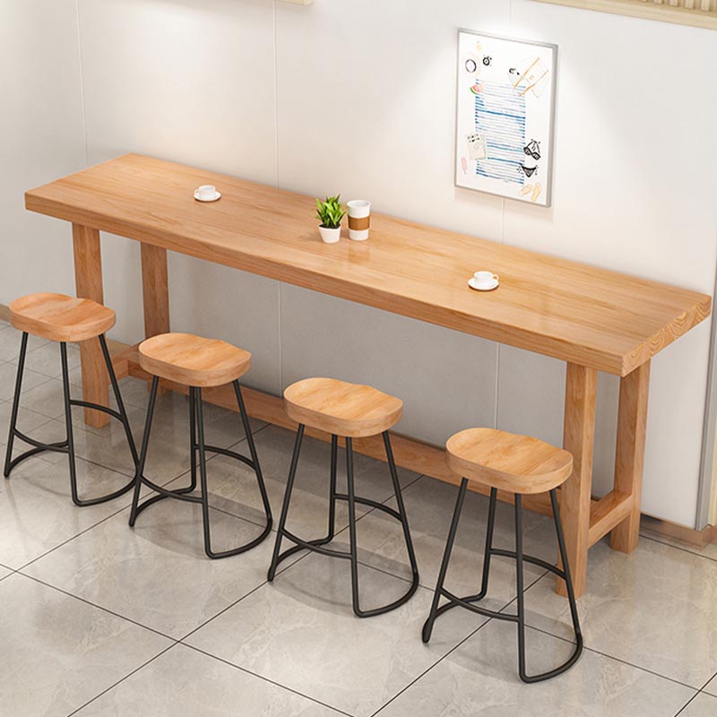 Rectangular Bar Pub Table Set 1/2/5/6/11 Pcs Solid Wood Bar Table and Bar Stools