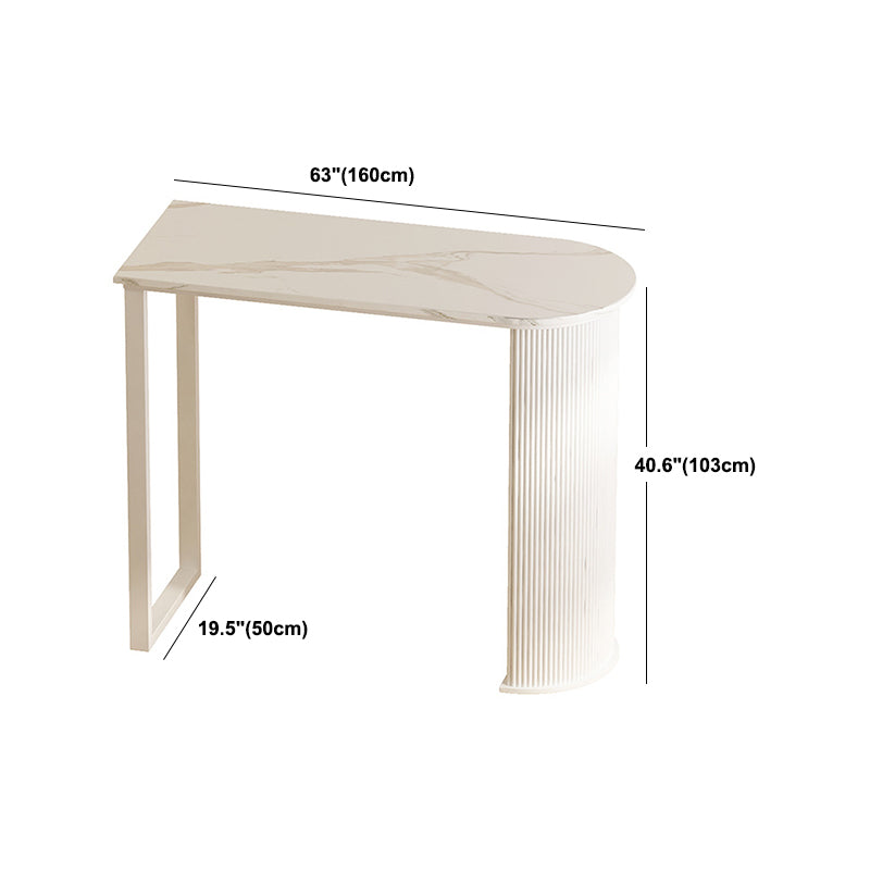 Contemporary Bar Table Set 1/2/3 Pcs White Stone Bar Table with Stools