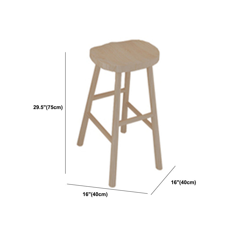 Modern Rectangle Solid Wood Bar Table Set 1/7 Pieces Counter Table with Backless Stools
