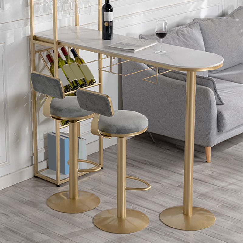 Modern Pub Dining Set 1/2/3 Pcs Stone Bar Table with Adjustable Stools