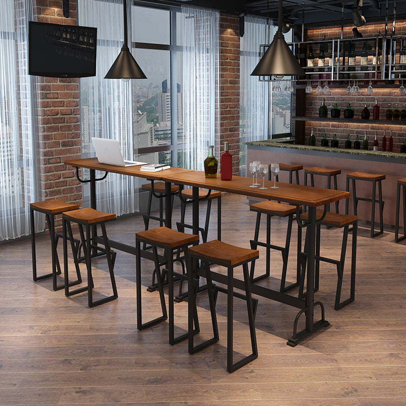 Glam 1/2/5/7 Pieces Counter Height Set Rectangle Trestle Bar Stool and Table Set