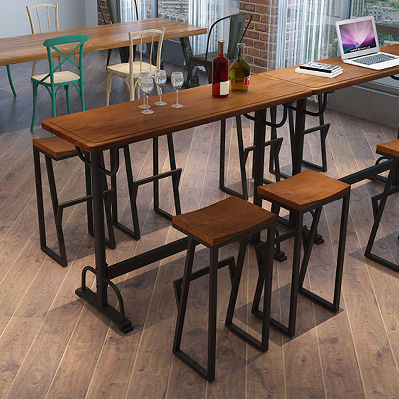 Glam 1/2/5/7 Pieces Counter Height Set Rectangle Trestle Bar Stool and Table Set