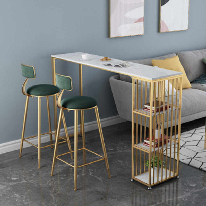 Glam Faux Marble Bar Table 1/2/3 Pieces Rectangle Counter Table