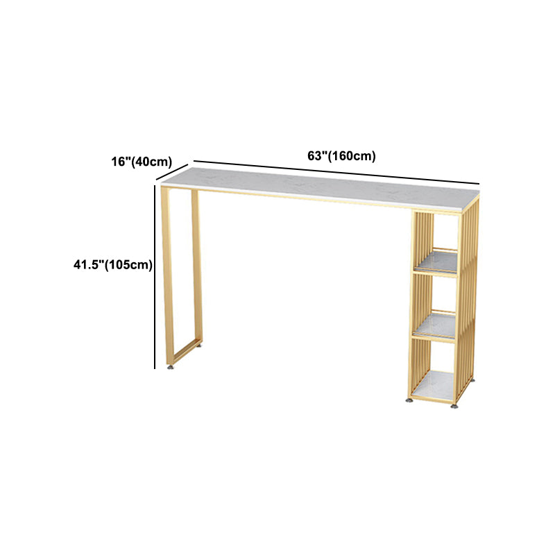 Glam Faux Marble Bar Table 1/2/3 Pieces Rectangle Counter Table