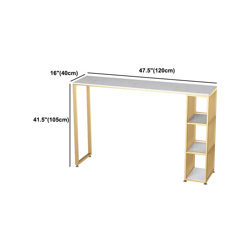 Glam Faux Marble Bar Table 1/2/3 Pieces Rectangle Counter Table