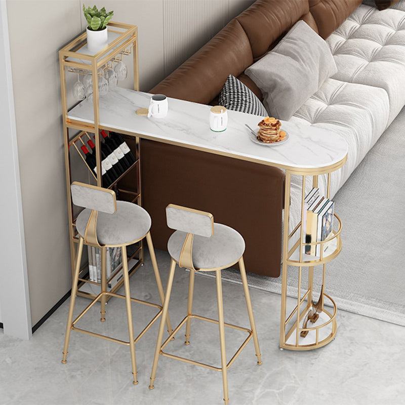 Luxury Irregular Shape Bar Table Set 1/2/3 Pieces Sintered Stone Top Counter Table Set