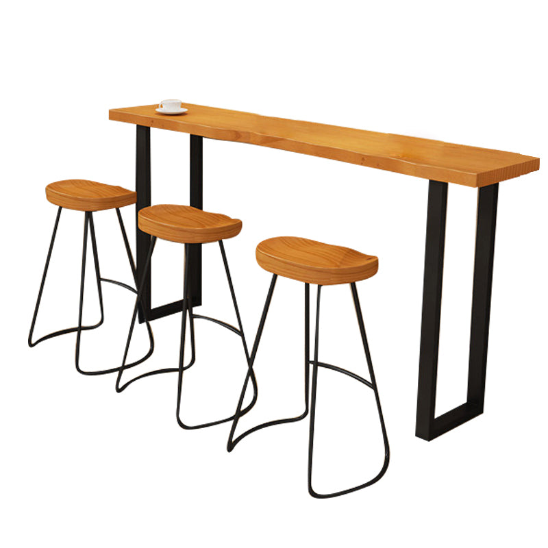 Modern 1/2/4/5/7/9 Pieces Counter Set Rectangle Wood and Metal Bar Table Set