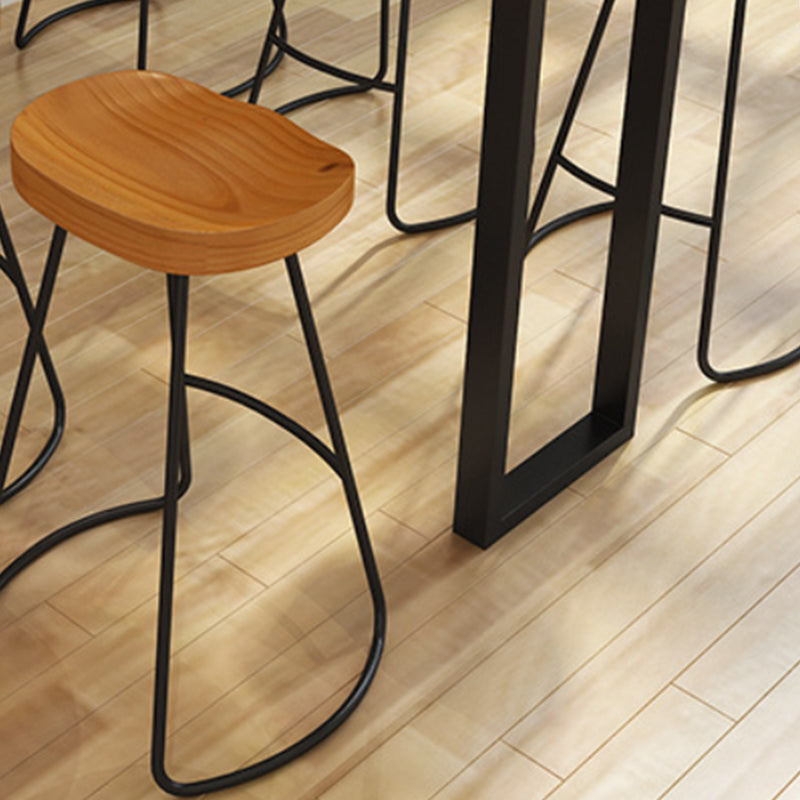 Modern 1/2/4/5/7/9 Pieces Counter Set Rectangle Wood and Metal Bar Table Set