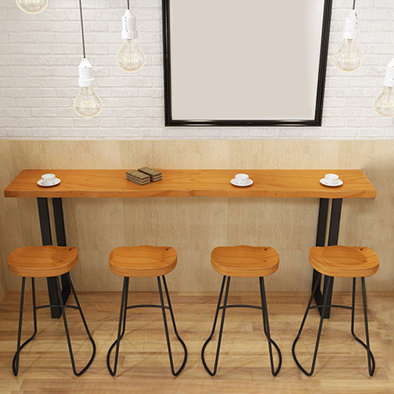 Modern 1/2/4/5/7/9 Pieces Counter Set Rectangle Wood and Metal Bar Table Set