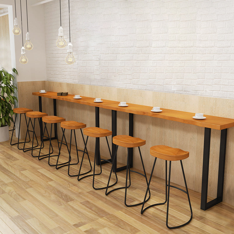 Modern 1/2/4/5/7/9 Pieces Counter Set Rectangle Wood and Metal Bar Table Set