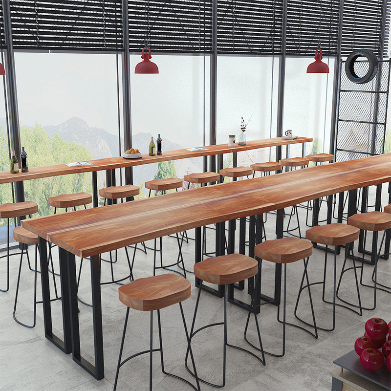 Industrial 1/2/4/7 Pieces Counter Height Set Solid Wood Top Indoor Bar Pub Table Set