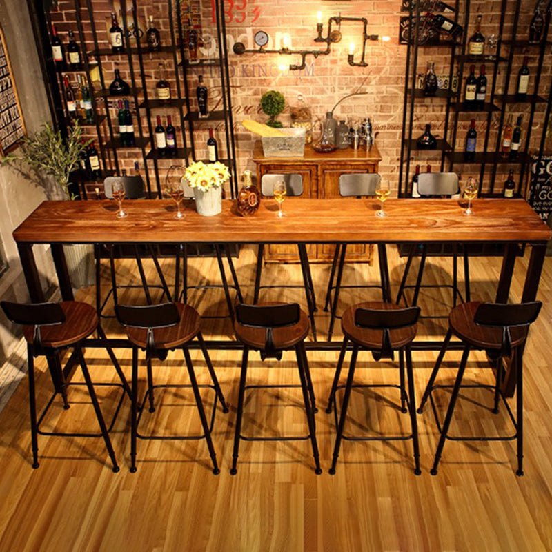 Industrial Rectangle Bar Table Set 1/6/9 Pieces Wood Counter Table