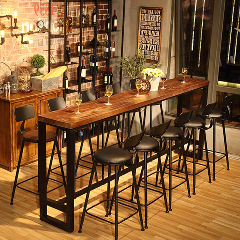 Industrial Rectangle Bar Table Set 1/6/9 Pieces Wood Counter Table