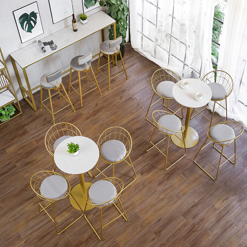 Luxurious Rectangle Bar Table Set 1/4/5/7 Pieces Sintered Stone Counter Table with Stools