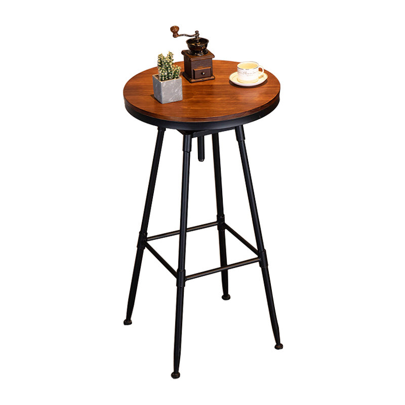 Industrial 1/2 Pieces Round Bar Table Set Solid Wood Bar Table Set for Home Use