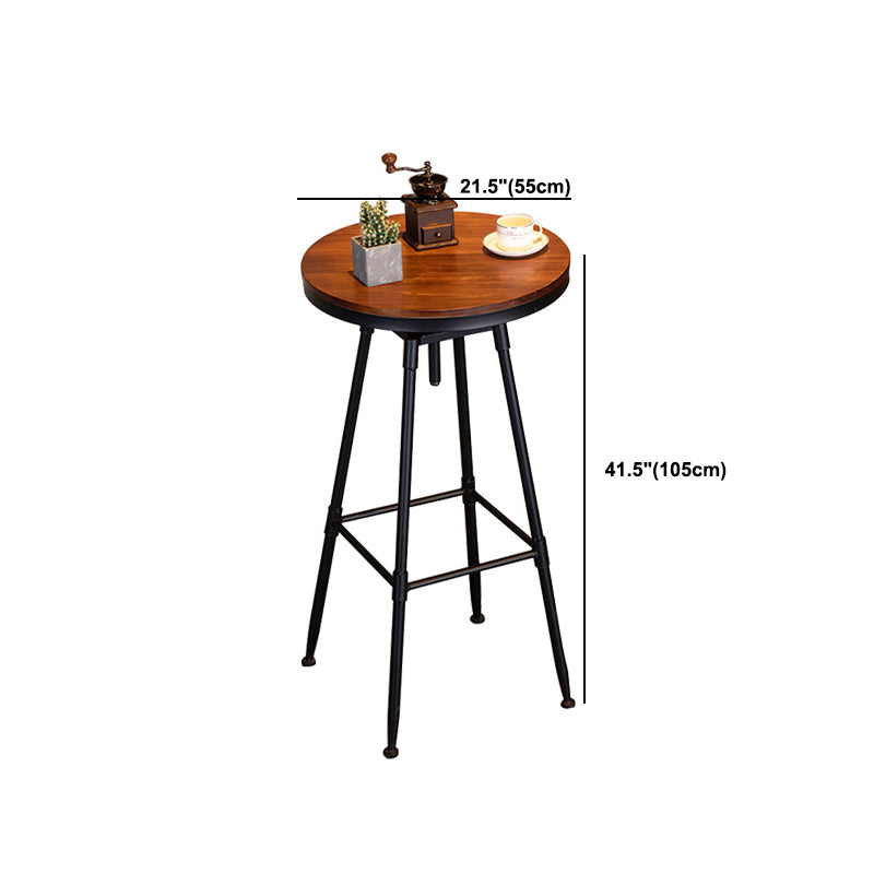 Industrial 1/2 Pieces Round Bar Table Set Solid Wood Bar Table Set for Home Use