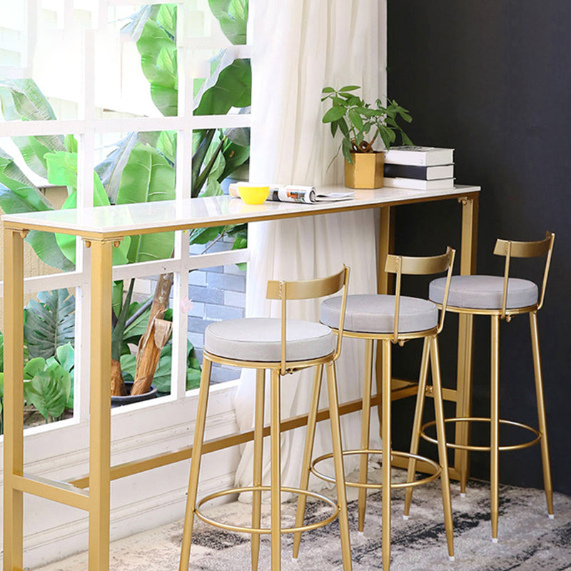 Indoor Glam Counter Height Set 1/2/4/7 Pieces Rectangle White Stone Pub Table Set