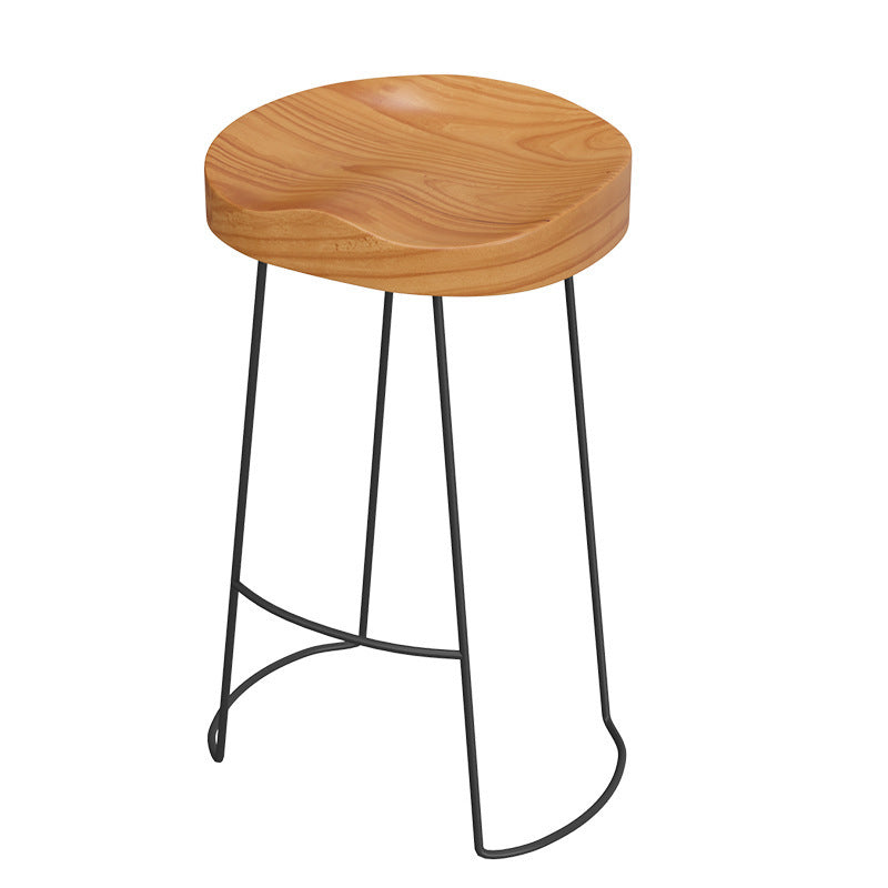 Industrial Solid Wood Bar Table Set 1/2/3/7 Pieces Counter Table with Backless Stools