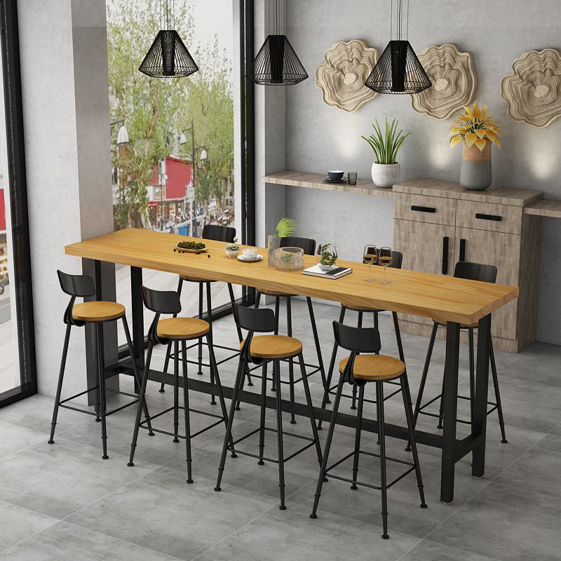 1/2/9 Pieces Industrial Pub Table Set Rectangle Bar Table and Armless Bar Stools