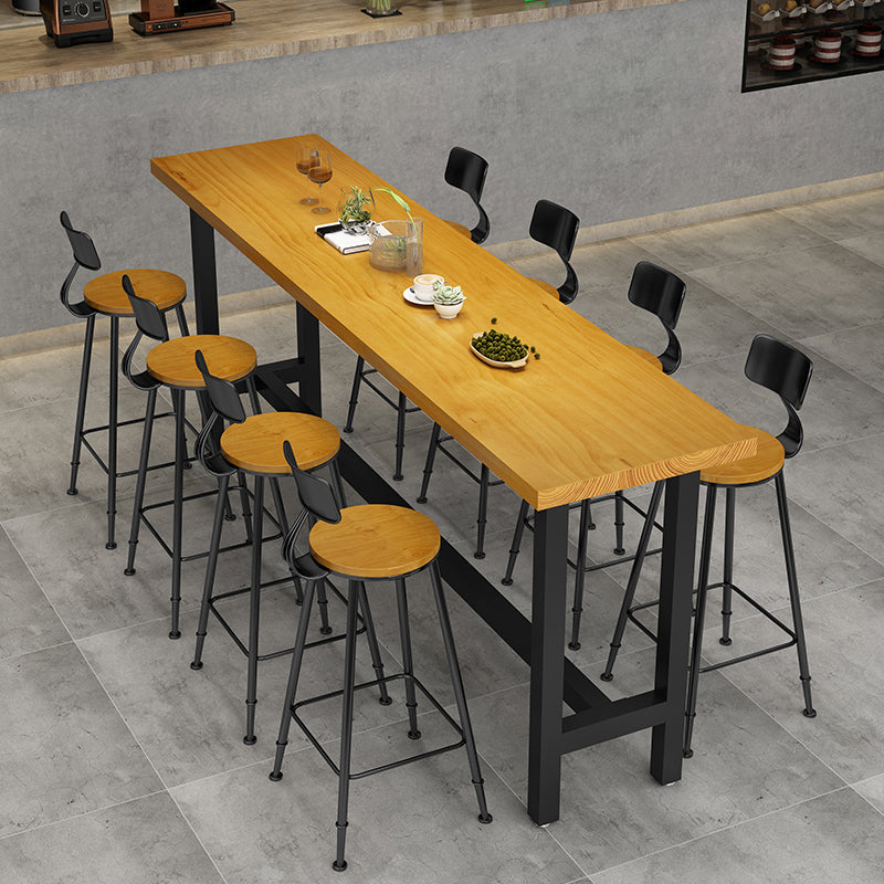 1/2/9 Pieces Industrial Pub Table Set Rectangle Bar Table and Armless Bar Stools