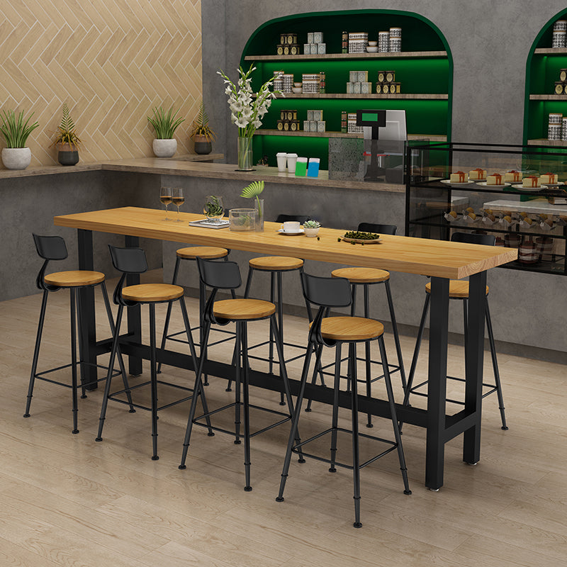 1/2/9 Pieces Industrial Pub Table Set Rectangle Bar Table and Armless Bar Stools