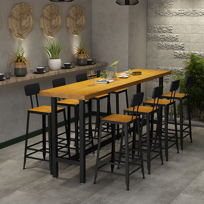 1/2/9 Pieces Industrial Pub Table Set Rectangle Bar Table and Armless Bar Stools