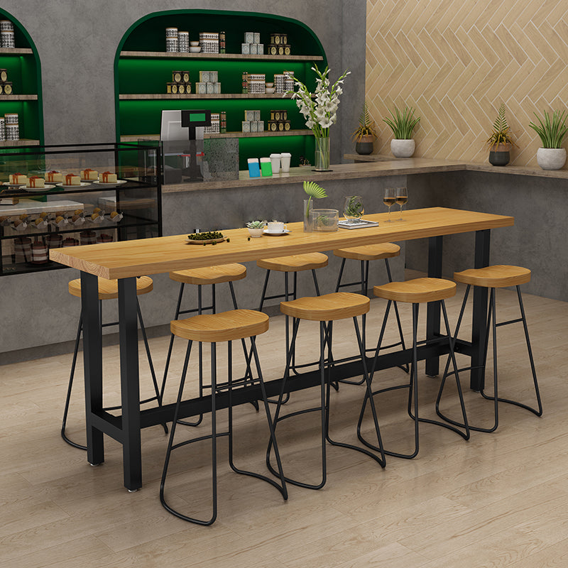 1/2/9 Pieces Industrial Pub Table Set Rectangle Bar Table and Armless Bar Stools