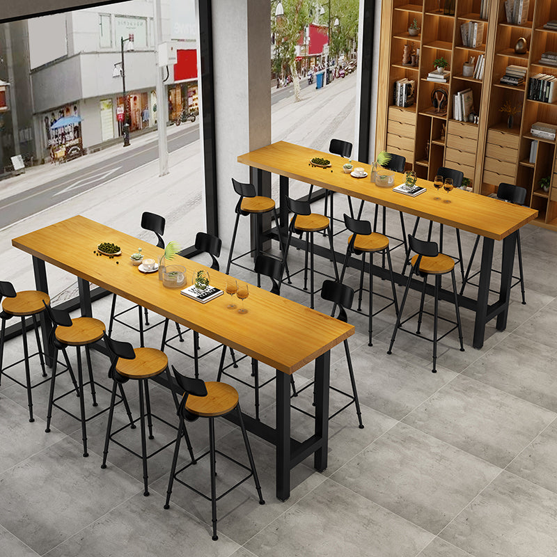 1/2/9 Pieces Industrial Pub Table Set Rectangle Bar Table and Armless Bar Stools