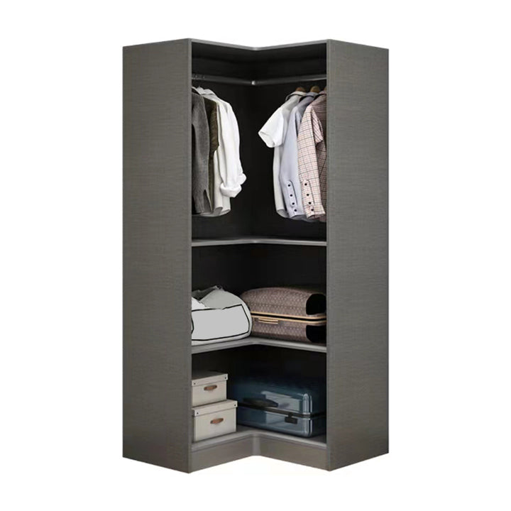 Modern Wardrobe Armoire Wood and Glass Wardrobe Closet for Home