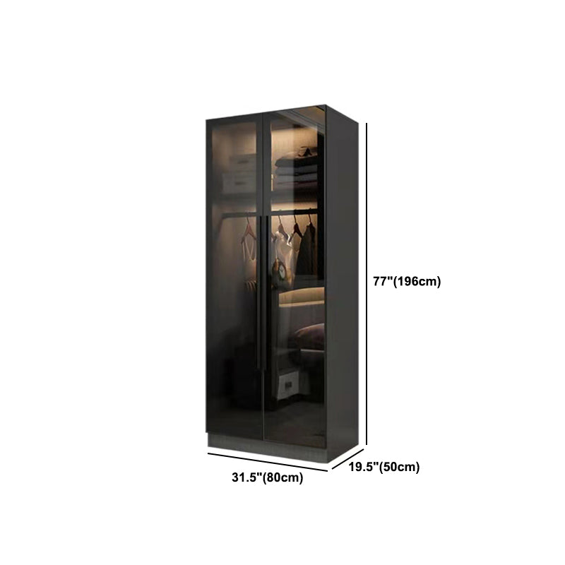 Modern Wardrobe Armoire Wood and Glass Wardrobe Closet for Home