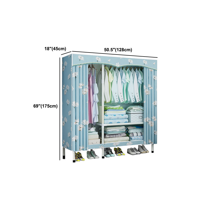 Stainless Steel Frame Wardrobe Cabinet Modern Style Wardrobe Armoire