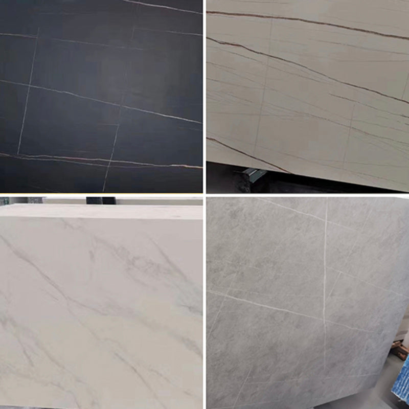 Stone Oval Dining Table Simple White Furniture with Solid Wood Double Pedestal