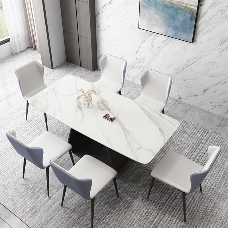 Modern Sintered Stone Top Dining Set Rectangular 1/4/5/7 Pieces Dining Room Table Set