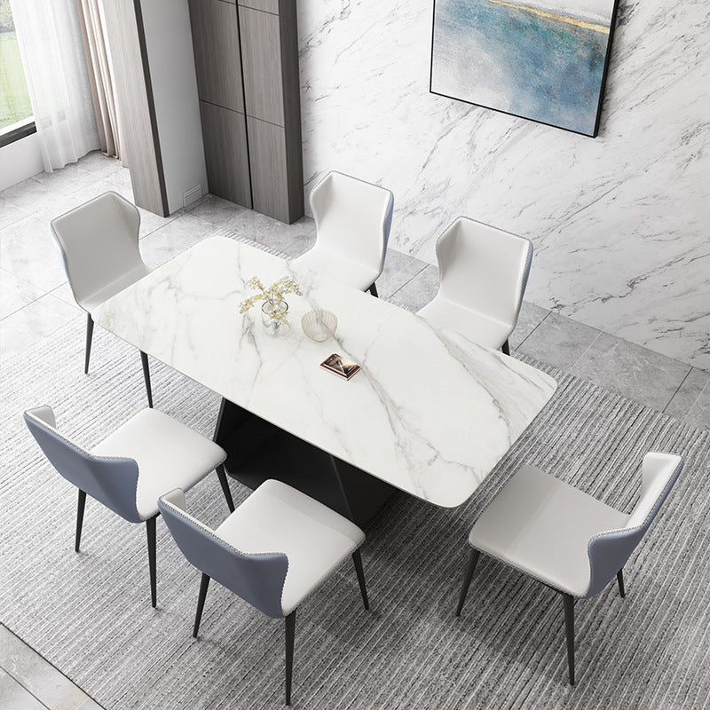 Modern Sintered Stone Top Dining Set Rectangular 1/4/5/7 Pieces Dining Room Table Set