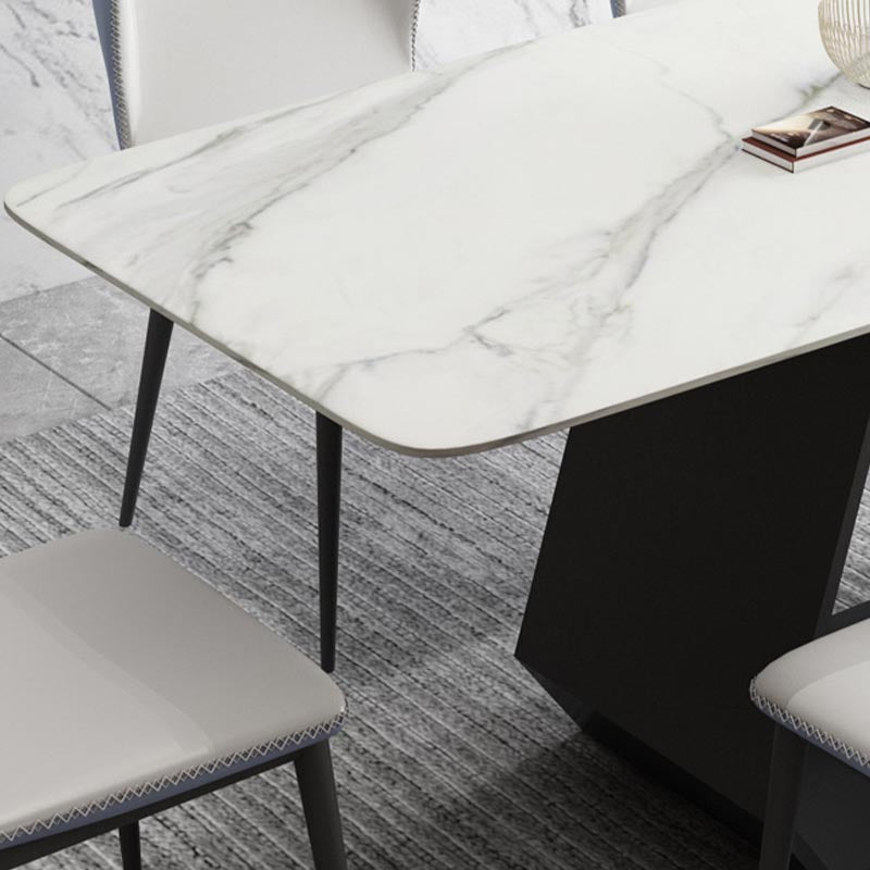 Modern Sintered Stone Top Dining Set Rectangular 1/4/5/7 Pieces Dining Room Table Set