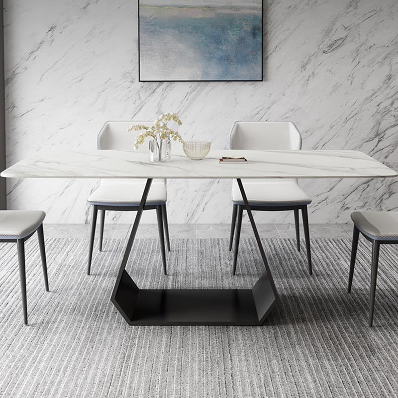 Modern Sintered Stone Top Dining Set Rectangular 1/4/5/7 Pieces Dining Room Table Set