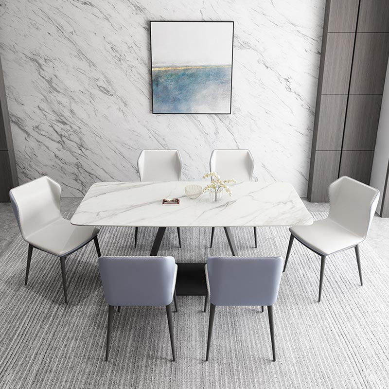 Modern Sintered Stone Top Dining Set Rectangular 1/4/5/7 Pieces Dining Room Table Set