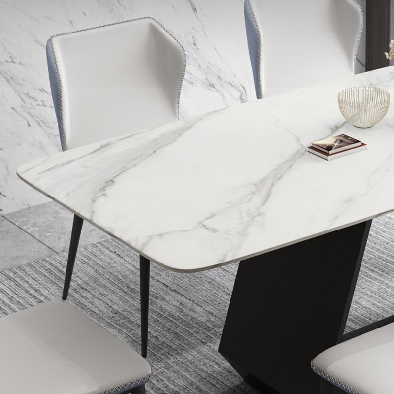 Modern Sintered Stone Top Dining Set Rectangular 1/4/5/7 Pieces Dining Room Table Set