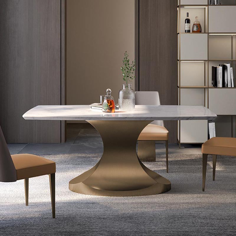 Designer Style Marble Top Dining Set Rectangle 1/4/5 Pieces Dining Room Table Set