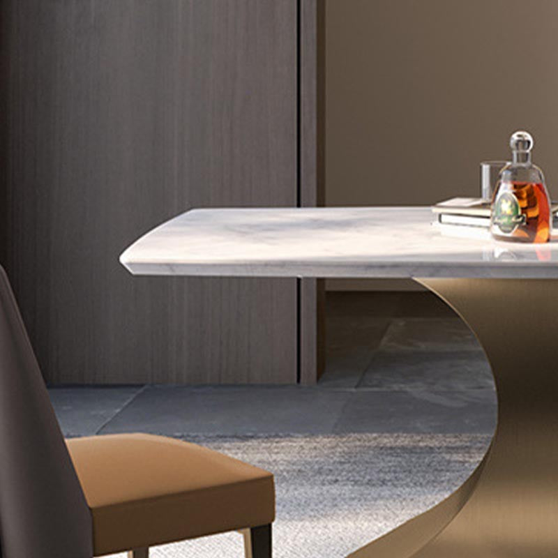 Designer Style Marble Top Dining Set Rectangle 1/4/5 Pieces Dining Room Table Set