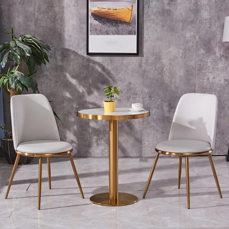 Glam Dining Set Stone 1/3/4 Pieces Dining Round Furniture for Home